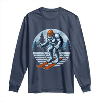 Funny Skiing Bigfoot Ski Winter Sport Yeti Snowboarder Skier Long Sleeve Shirt - Wonder Print Shop