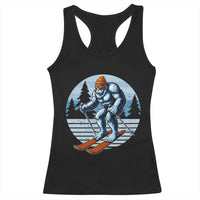 Funny Skiing Bigfoot Ski Winter Sport Yeti Snowboarder Skier Racerback Tank Top - Wonder Print Shop