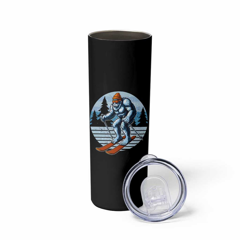 Funny Skiing Bigfoot Ski Winter Sport Yeti Snowboarder Skier Skinny Tumbler - Wonder Print Shop