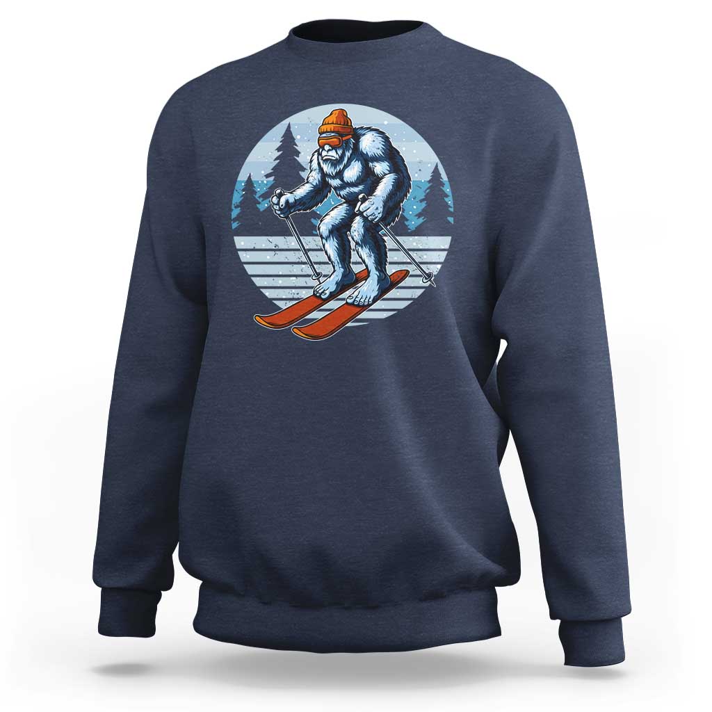 Funny Skiing Bigfoot Ski Winter Sport Yeti Snowboarder Skier Sweatshirt - Wonder Print Shop