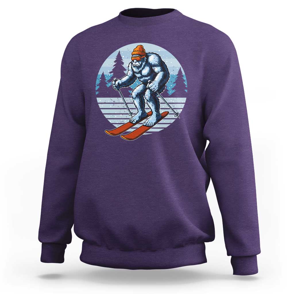 Funny Skiing Bigfoot Ski Winter Sport Yeti Snowboarder Skier Sweatshirt - Wonder Print Shop