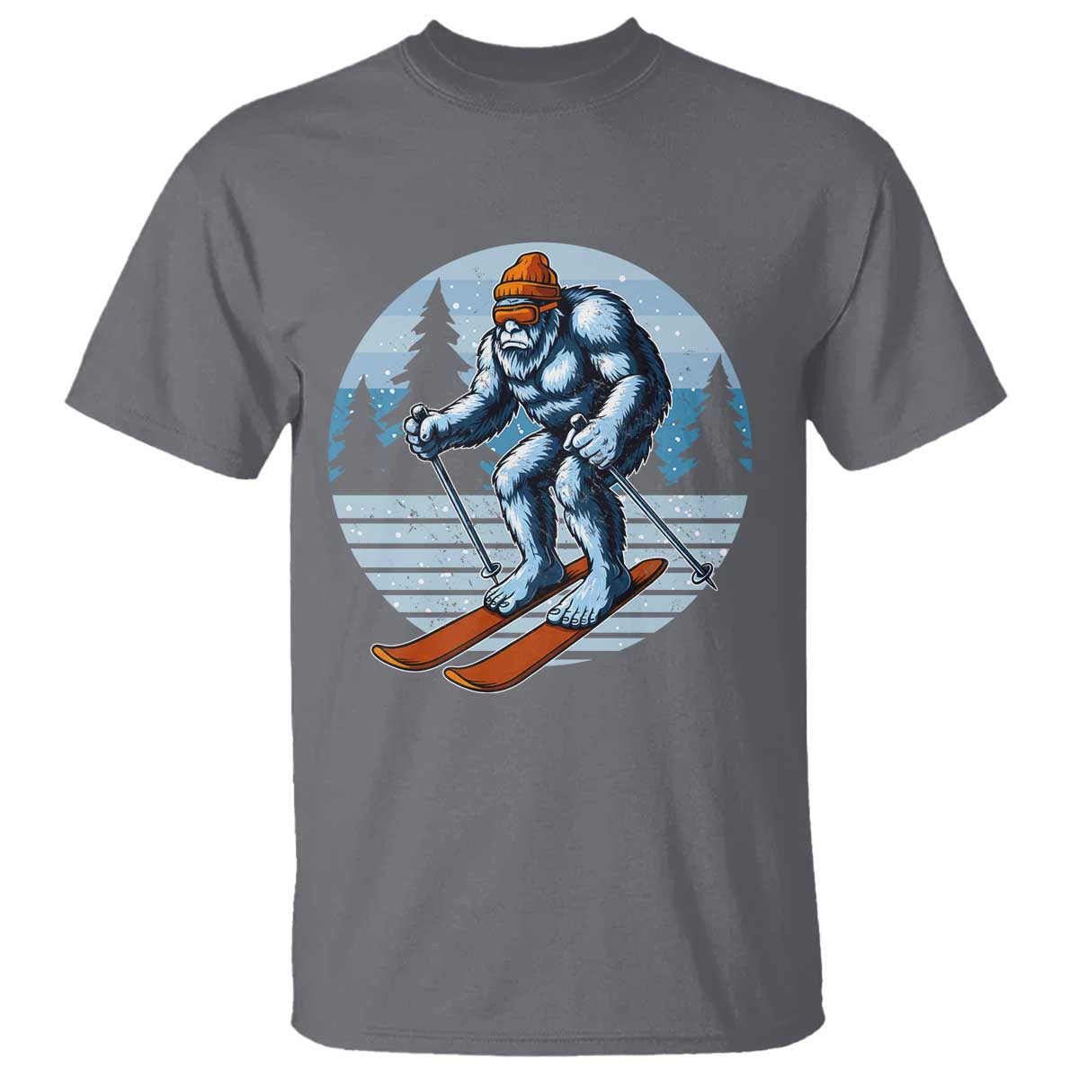 Funny Skiing Bigfoot Ski Winter Sport Yeti Snowboarder Skier T Shirt - Wonder Print Shop