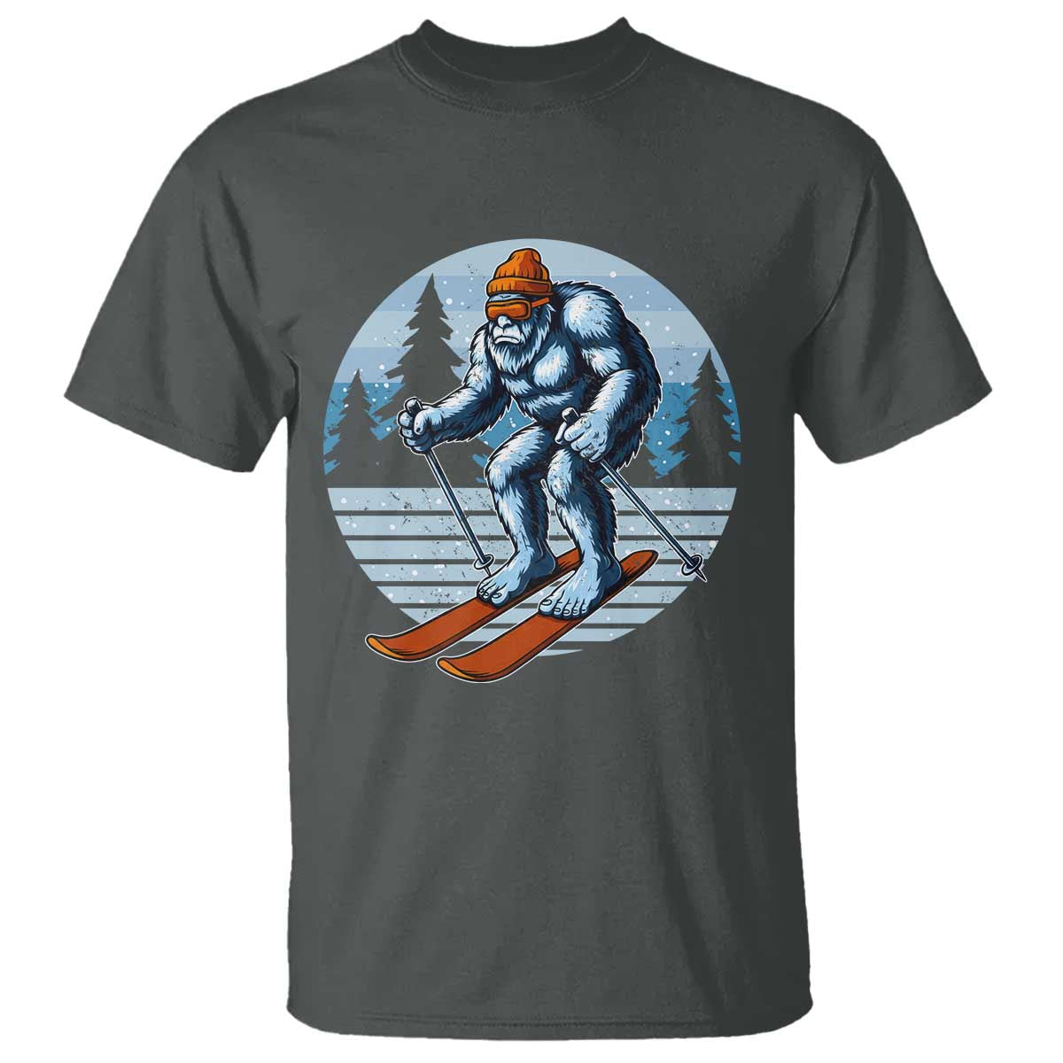 Funny Skiing Bigfoot Ski Winter Sport Yeti Snowboarder Skier T Shirt - Wonder Print Shop