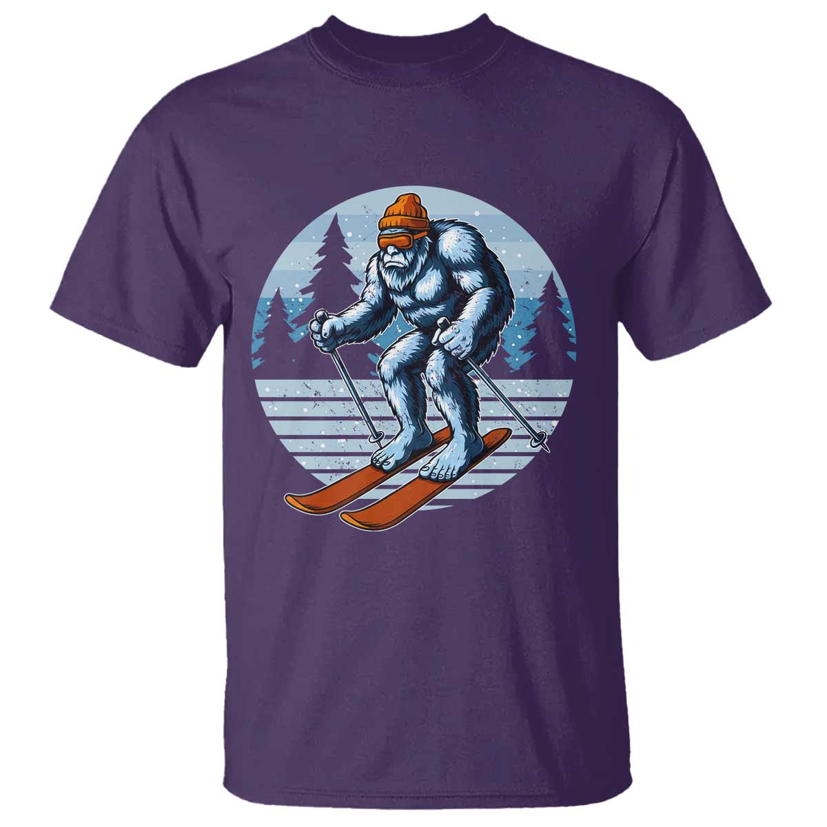 Funny Skiing Bigfoot Ski Winter Sport Yeti Snowboarder Skier T Shirt - Wonder Print Shop