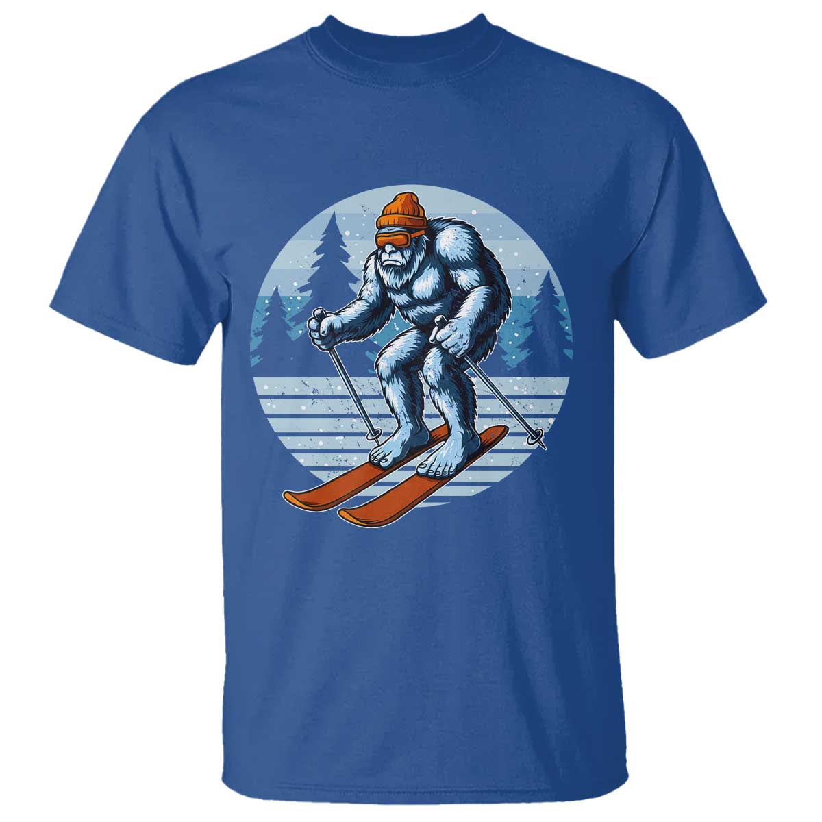 Funny Skiing Bigfoot Ski Winter Sport Yeti Snowboarder Skier T Shirt - Wonder Print Shop