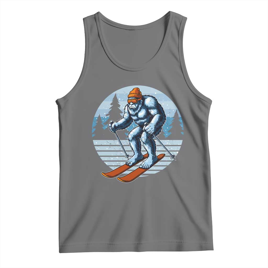 Funny Skiing Bigfoot Ski Winter Sport Yeti Snowboarder Skier Tank Top - Wonder Print Shop