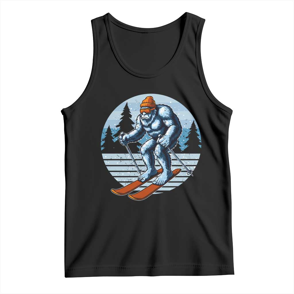 Funny Skiing Bigfoot Ski Winter Sport Yeti Snowboarder Skier Tank Top - Wonder Print Shop