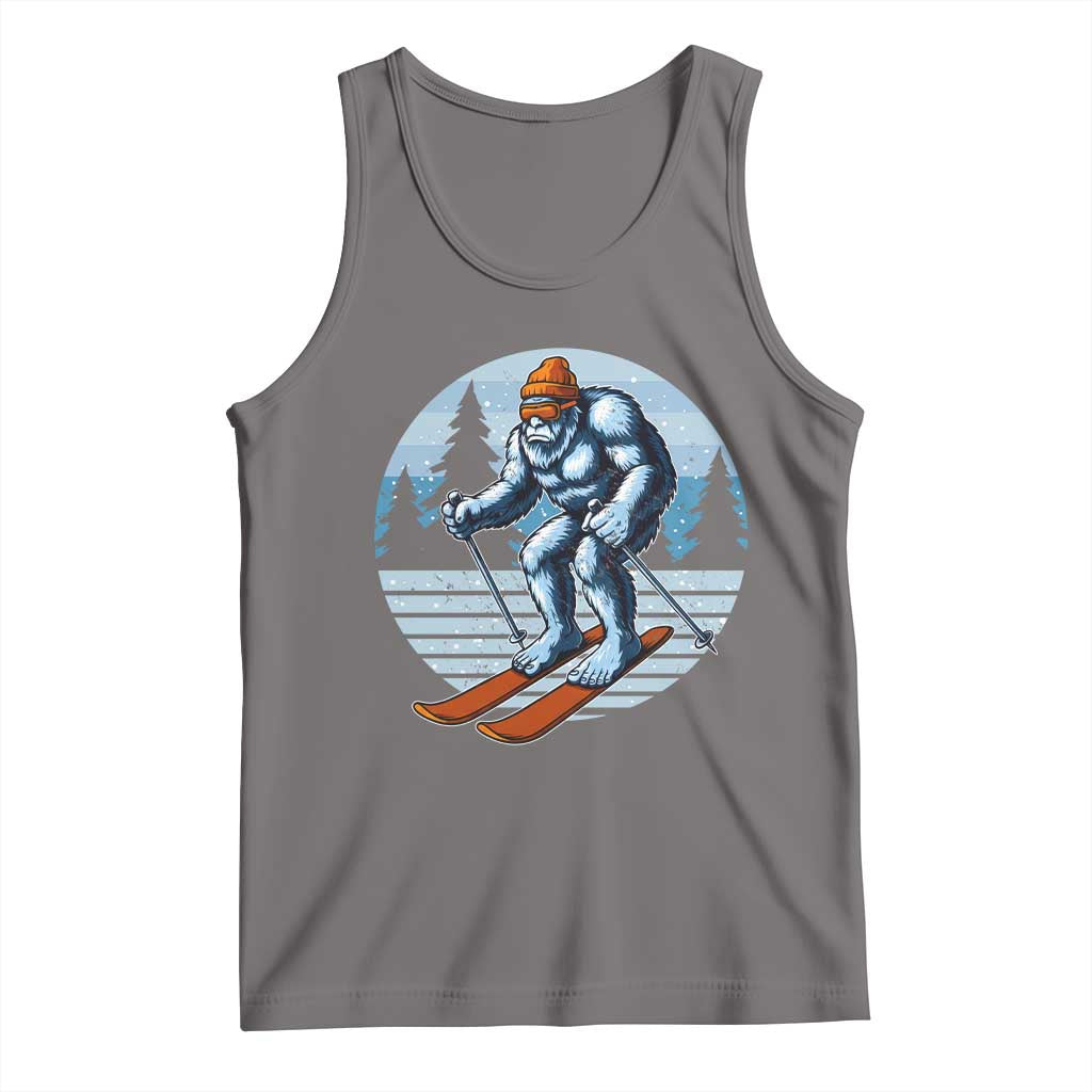 Funny Skiing Bigfoot Ski Winter Sport Yeti Snowboarder Skier Tank Top - Wonder Print Shop