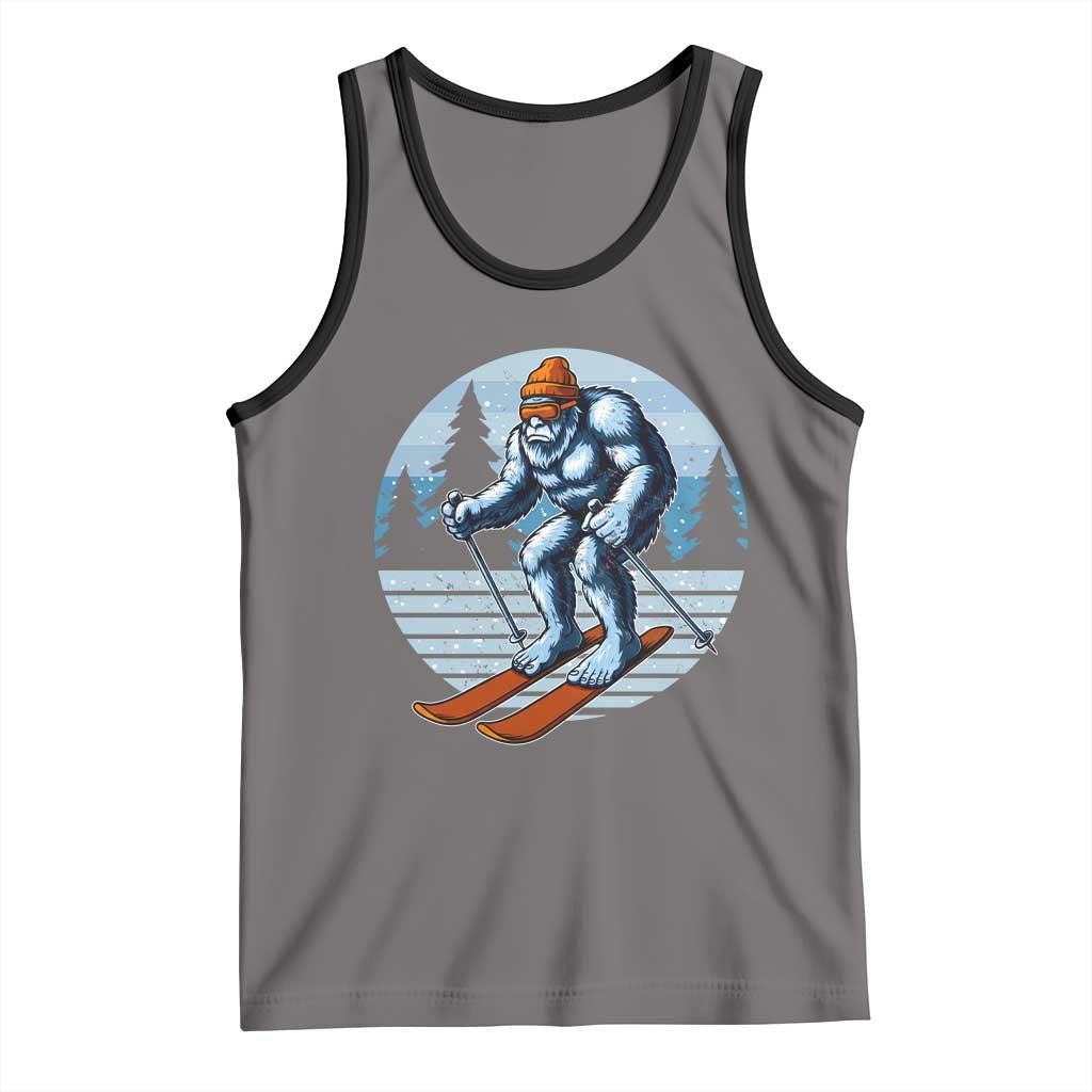 Funny Skiing Bigfoot Ski Winter Sport Yeti Snowboarder Skier Tank Top - Wonder Print Shop