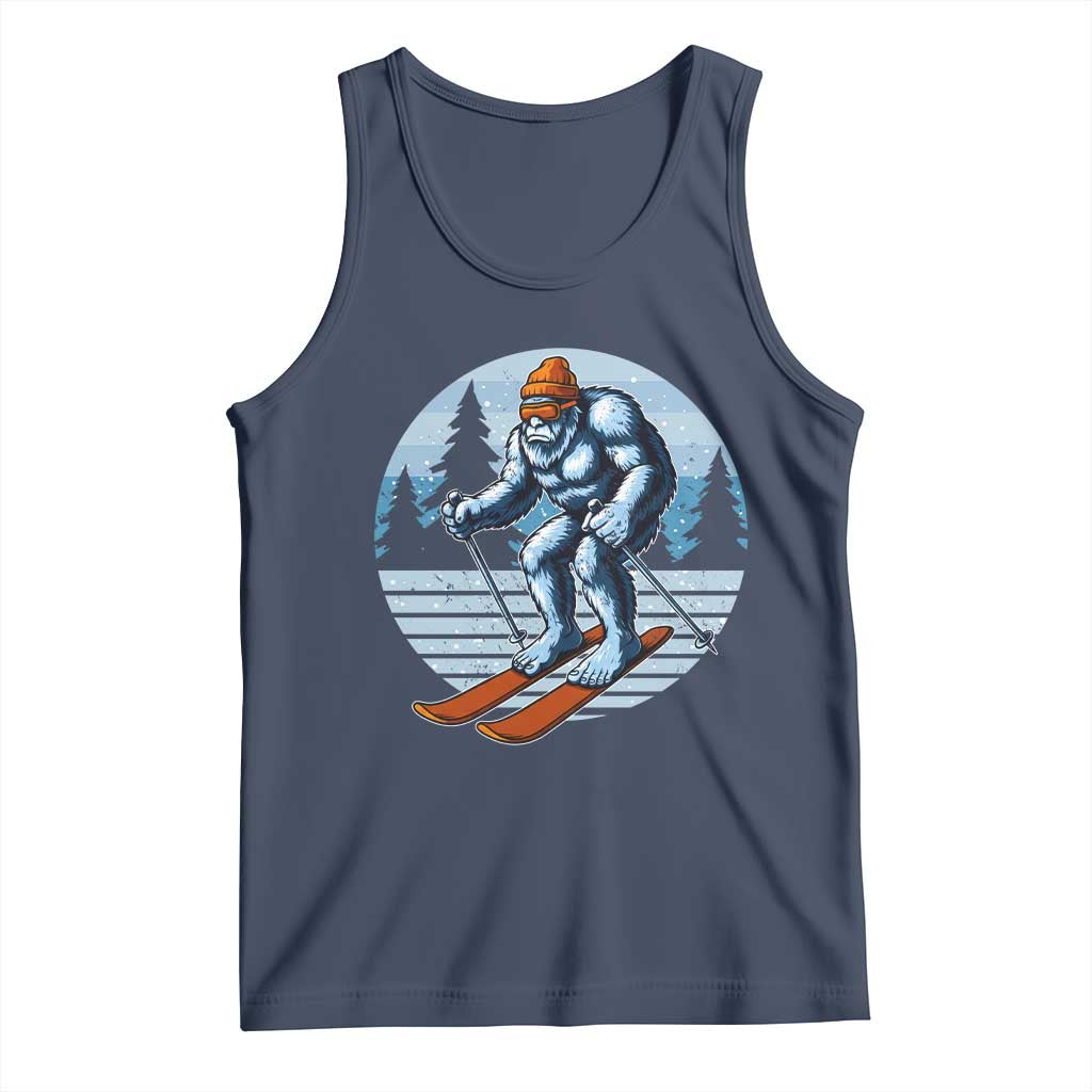 Funny Skiing Bigfoot Ski Winter Sport Yeti Snowboarder Skier Tank Top - Wonder Print Shop