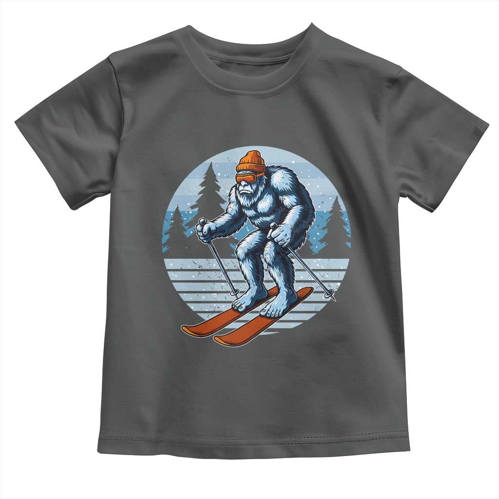 Funny Skiing Bigfoot Ski Winter Sport Yeti Snowboarder Skier Toddler T Shirt - Wonder Print Shop