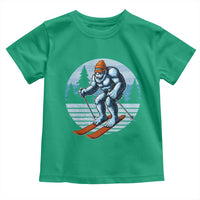 Funny Skiing Bigfoot Ski Winter Sport Yeti Snowboarder Skier Toddler T Shirt - Wonder Print Shop