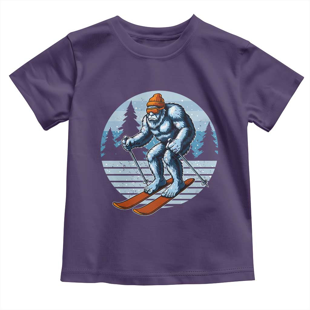 Funny Skiing Bigfoot Ski Winter Sport Yeti Snowboarder Skier Toddler T Shirt - Wonder Print Shop