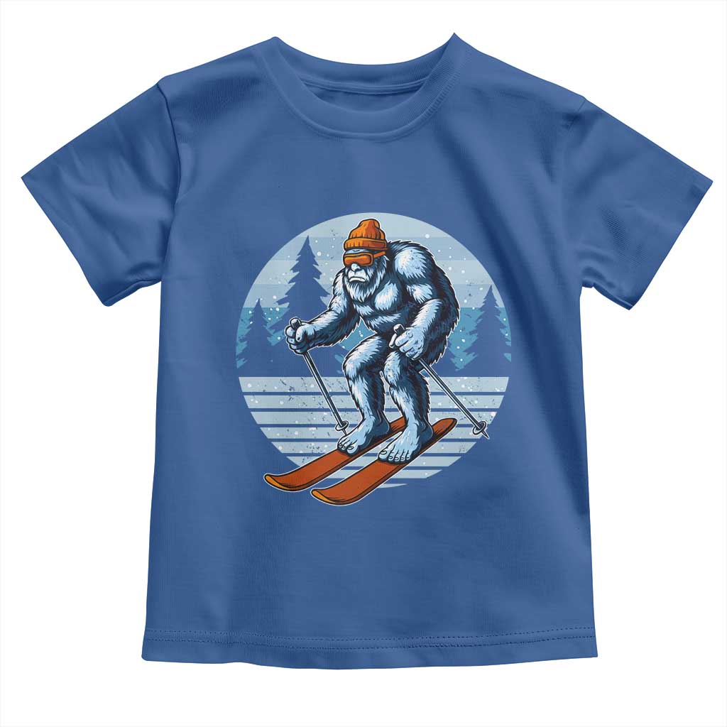 Funny Skiing Bigfoot Ski Winter Sport Yeti Snowboarder Skier Toddler T Shirt - Wonder Print Shop