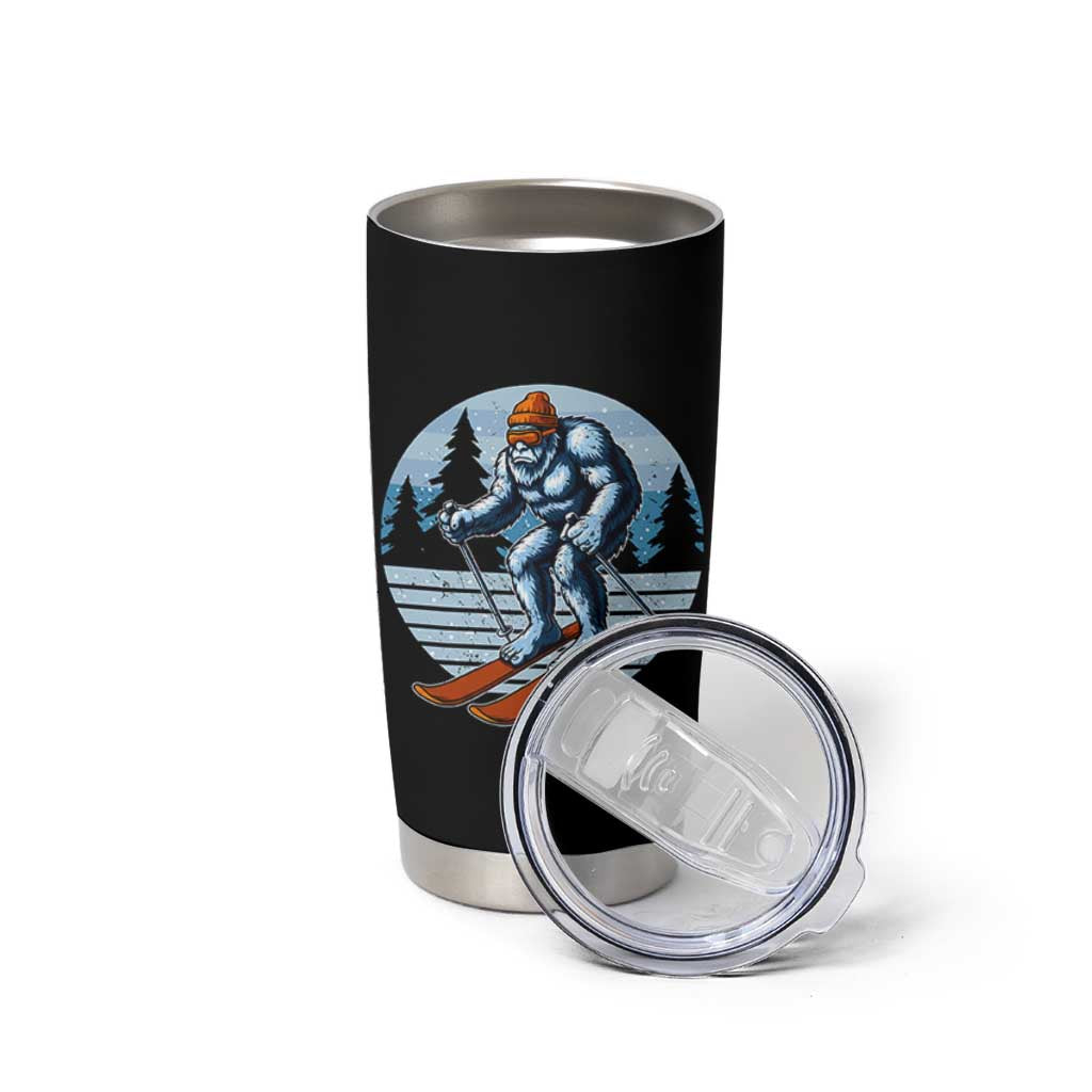 Funny Skiing Bigfoot Ski Winter Sport Yeti Snowboarder Skier Tumbler Cup - Wonder Print Shop
