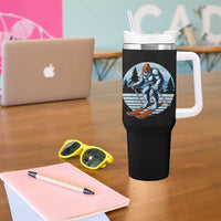 Funny Skiing Bigfoot Ski Winter Sport Yeti Snowboarder Skier Tumbler With Handle - Wonder Print Shop