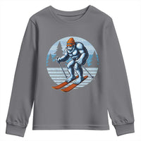 Funny Skiing Bigfoot Ski Winter Sport Yeti Snowboarder Skier Youth Sweatshirt - Wonder Print Shop