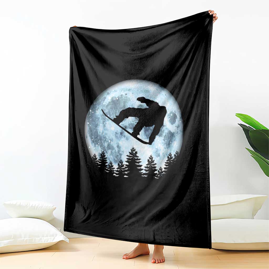 Snowboard Moon Snowboarding Winter Sports Throw Blanket - Wonder Print Shop