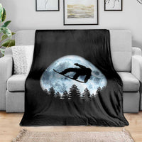 Snowboard Moon Snowboarding Winter Sports Throw Blanket - Wonder Print Shop