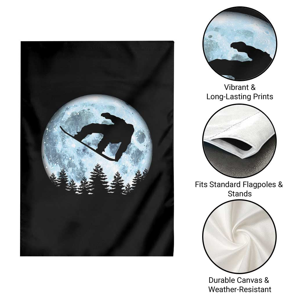 Snowboard Moon Snowboarding Winter Sports Garden Flag - Wonder Print Shop