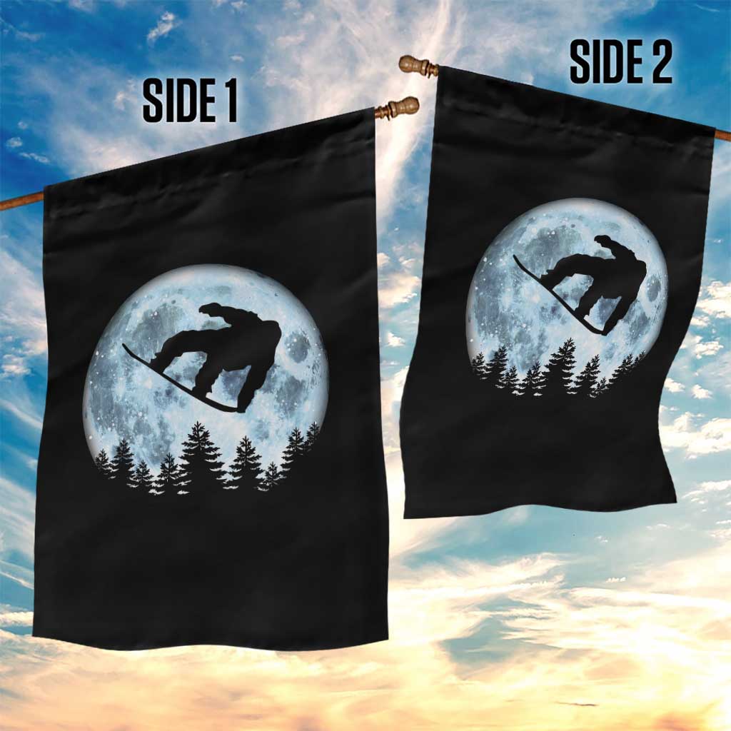 Snowboard Moon Snowboarding Winter Sports Garden Flag - Wonder Print Shop