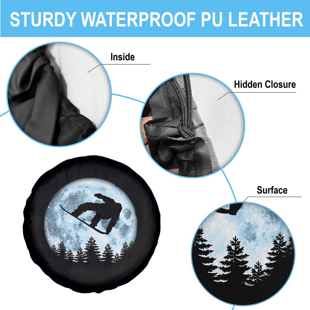 Snowboard Moon Snowboarding Winter Sports Spare Tire Cover - Wonder Print Shop