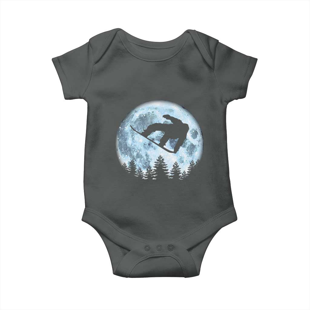Snowboard Moon Snowboarding Winter Sports Baby Onesie - Wonder Print Shop