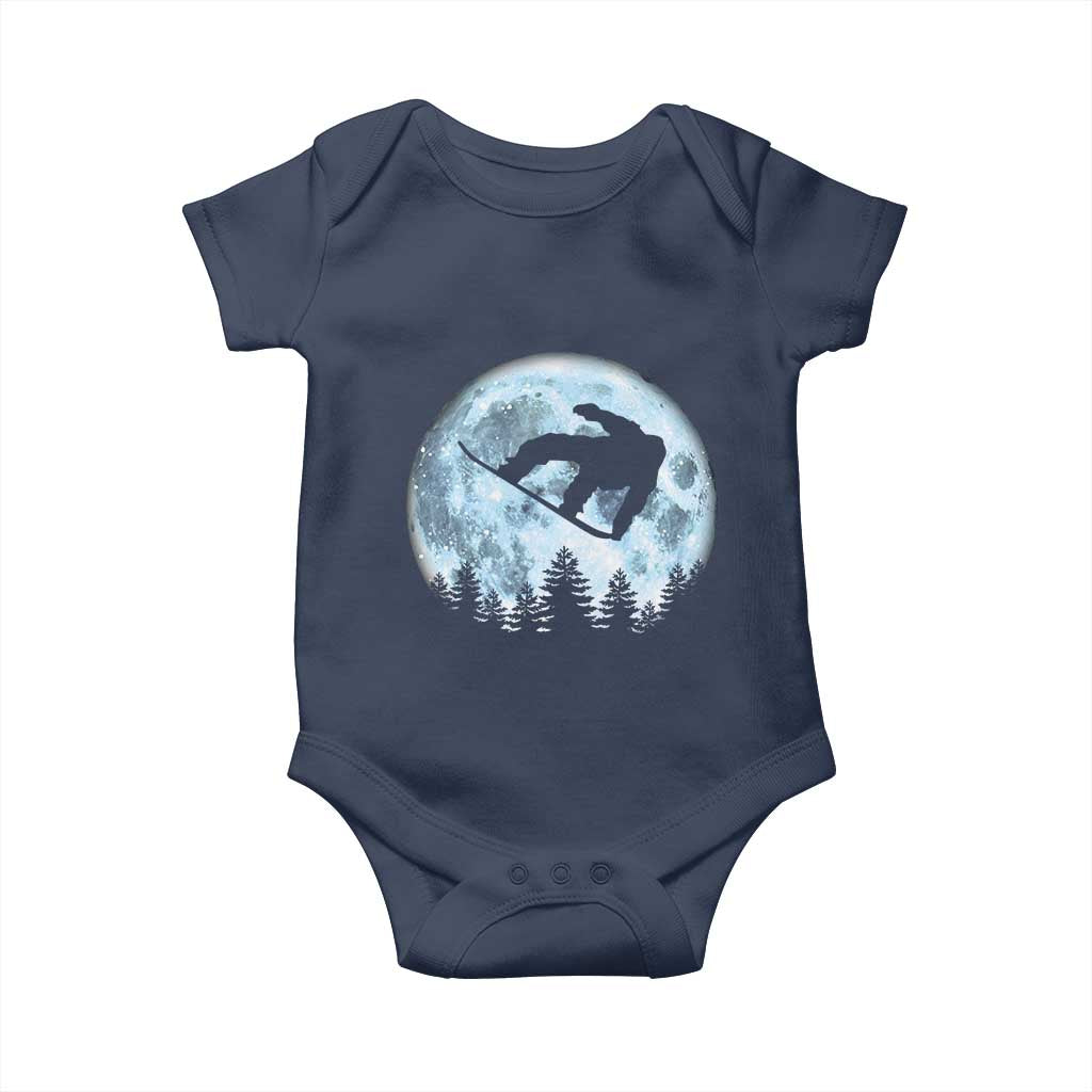 Snowboard Moon Snowboarding Winter Sports Baby Onesie - Wonder Print Shop