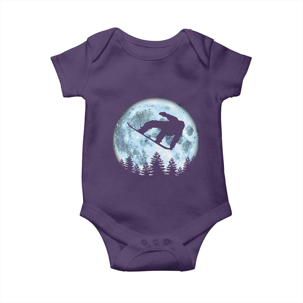 Snowboard Moon Snowboarding Winter Sports Baby Onesie - Wonder Print Shop