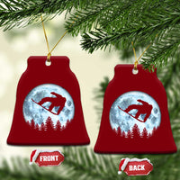 Snowboard Moon Snowboarding Winter Sports Ceramic Ornament - Wonder Print Shop