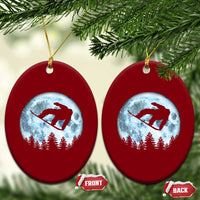 Snowboard Moon Snowboarding Winter Sports Ceramic Ornament - Wonder Print Shop
