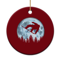 Snowboard Moon Snowboarding Winter Sports Ceramic Ornament - Wonder Print Shop