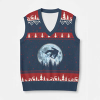 Snowboard Moon Snowboarding Winter Sports V-Neck Knit Sweater Vest - Wonder Print Shop