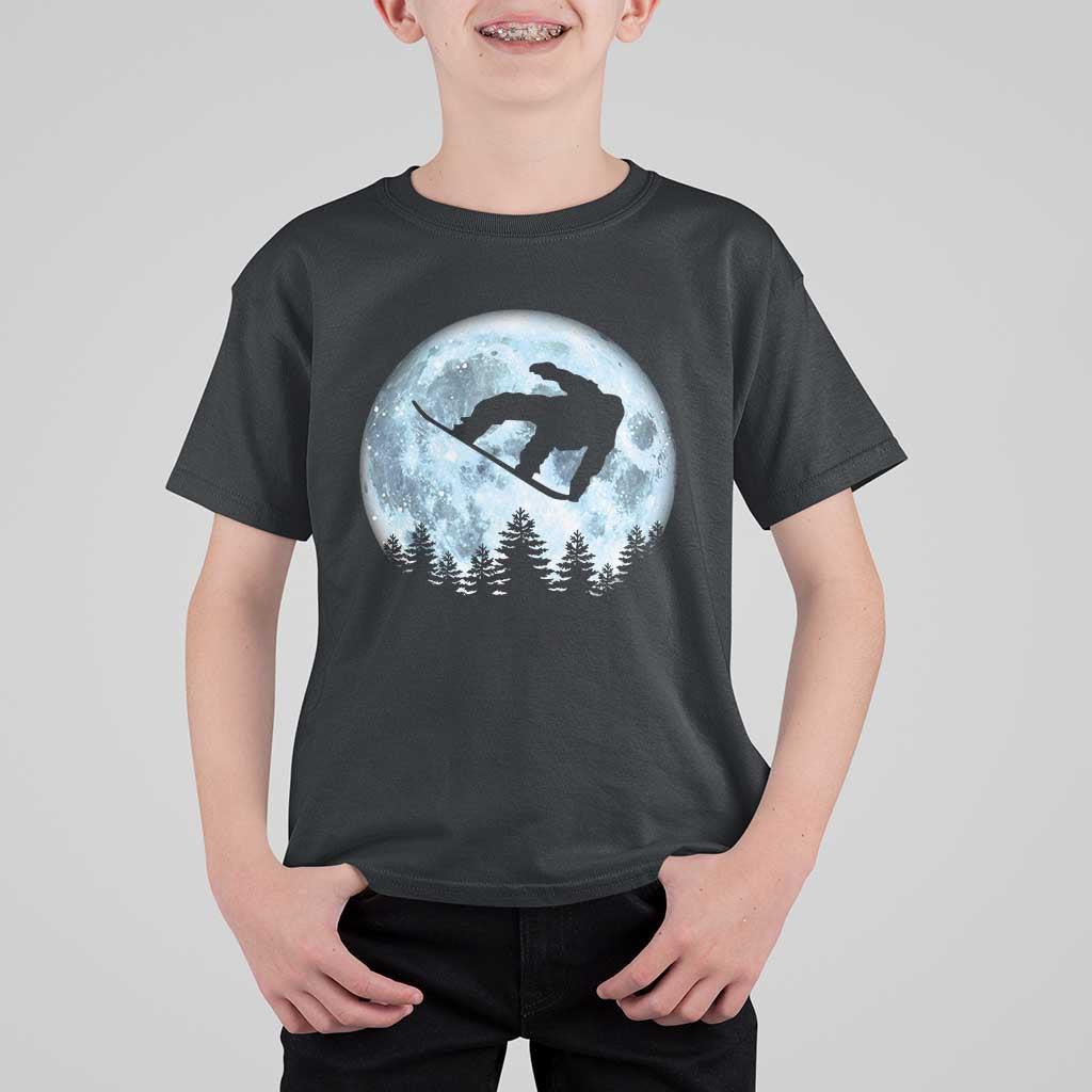 Snowboard Moon Snowboarding Winter Sports T Shirt For Kid - Wonder Print Shop
