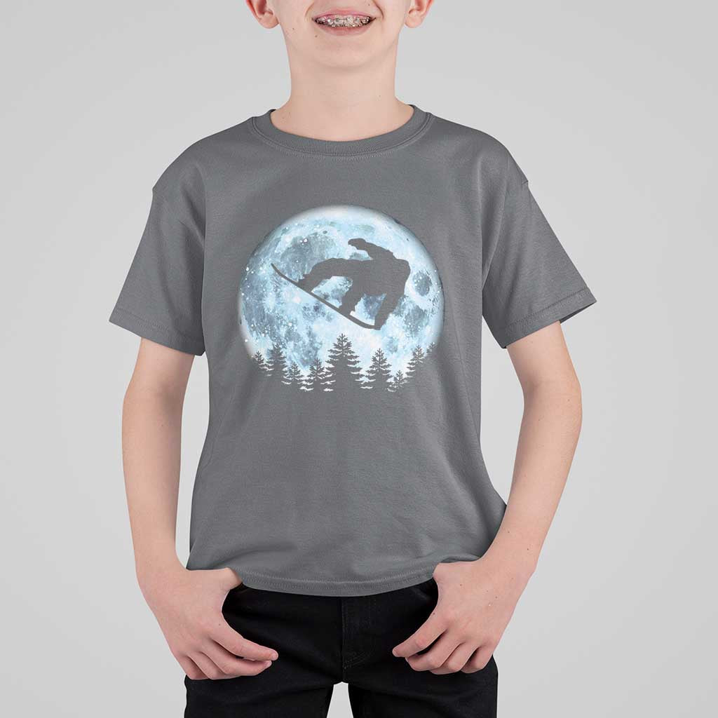 Snowboard Moon Snowboarding Winter Sports T Shirt For Kid - Wonder Print Shop