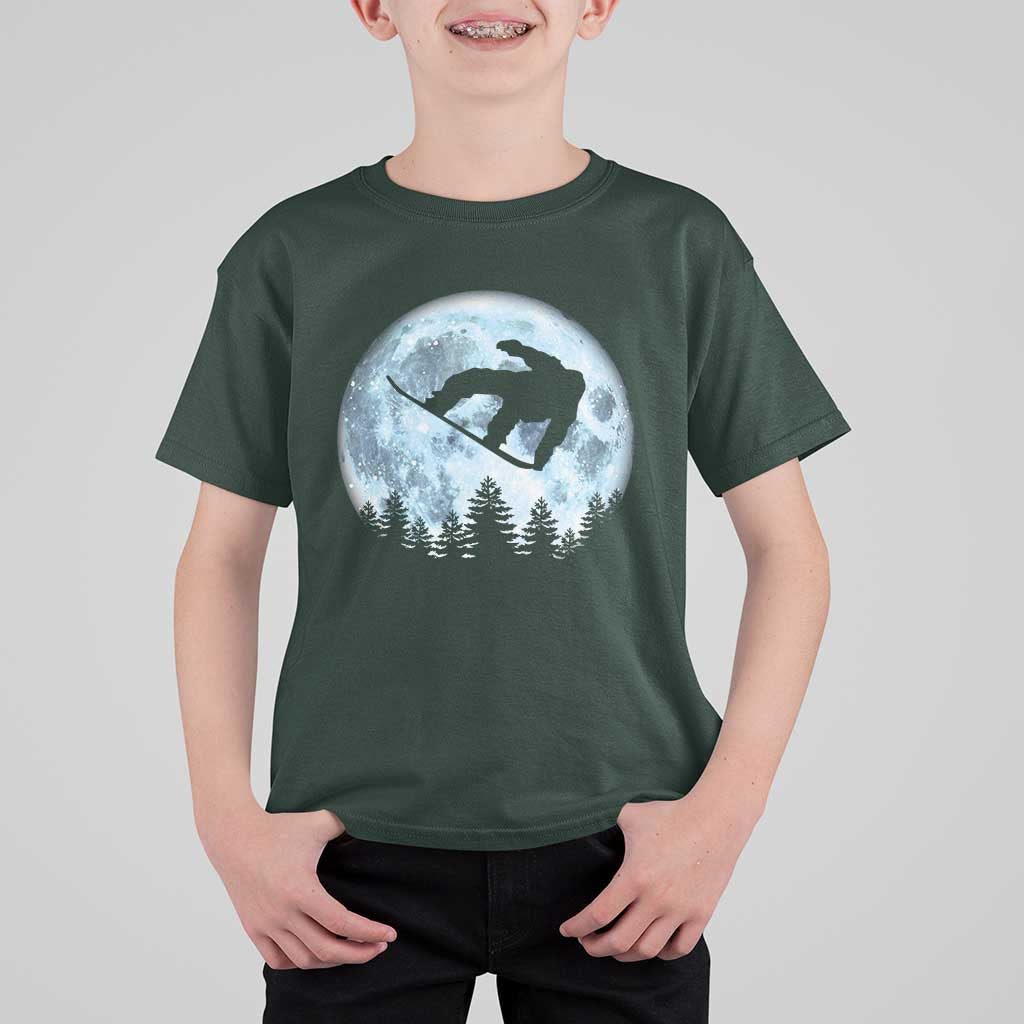 Snowboard Moon Snowboarding Winter Sports T Shirt For Kid - Wonder Print Shop