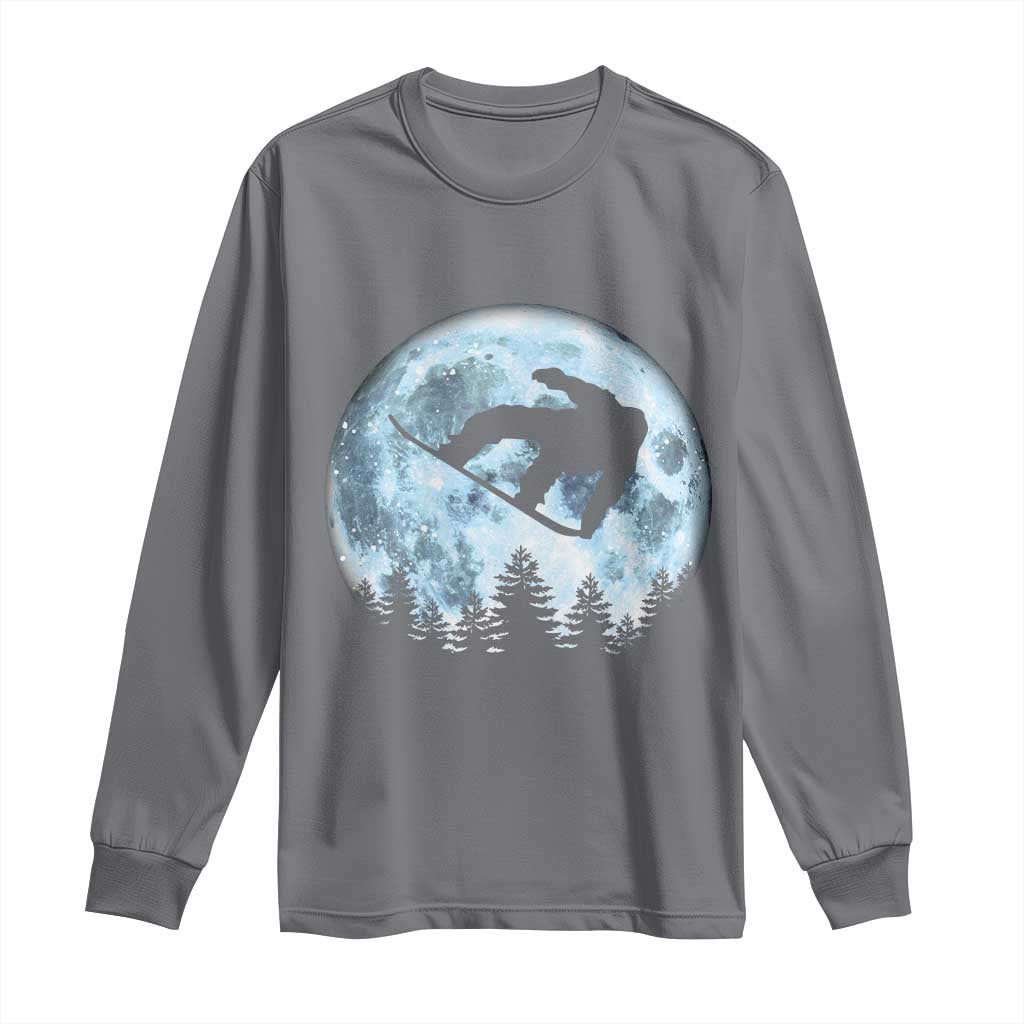 Snowboard Moon Snowboarding Winter Sports Long Sleeve Shirt - Wonder Print Shop