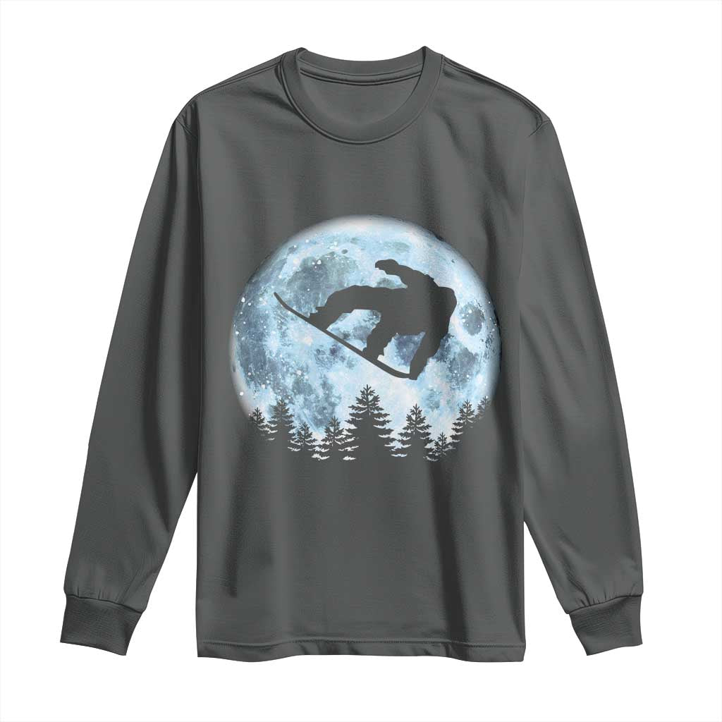 Snowboard Moon Snowboarding Winter Sports Long Sleeve Shirt - Wonder Print Shop