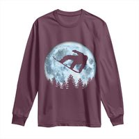 Snowboard Moon Snowboarding Winter Sports Long Sleeve Shirt - Wonder Print Shop