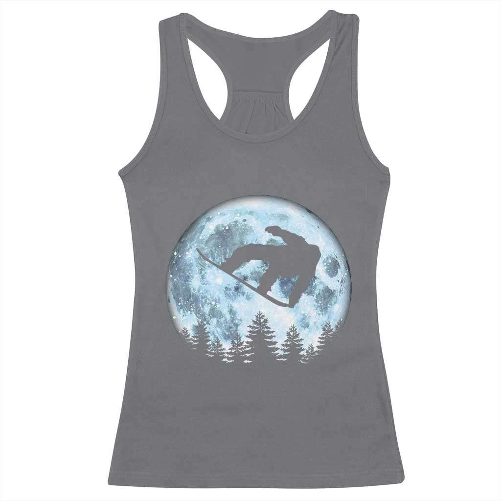 Snowboard Moon Snowboarding Winter Sports Racerback Tank Top - Wonder Print Shop