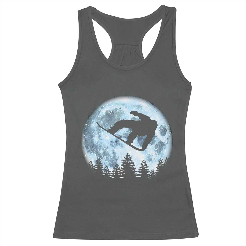 Snowboard Moon Snowboarding Winter Sports Racerback Tank Top - Wonder Print Shop