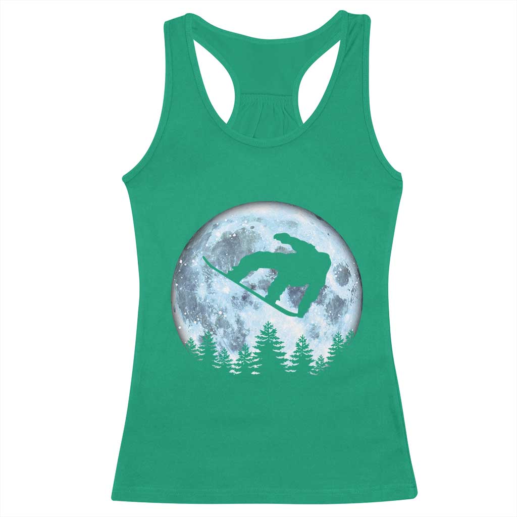 Snowboard Moon Snowboarding Winter Sports Racerback Tank Top - Wonder Print Shop