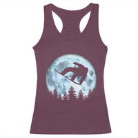 Snowboard Moon Snowboarding Winter Sports Racerback Tank Top - Wonder Print Shop