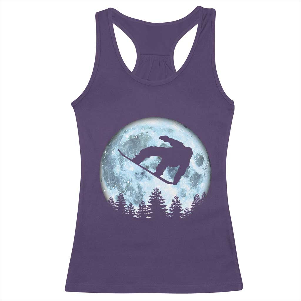 Snowboard Moon Snowboarding Winter Sports Racerback Tank Top - Wonder Print Shop
