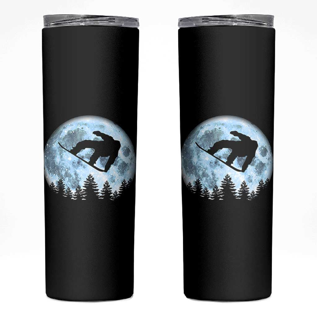 Snowboard Moon Snowboarding Winter Sports Skinny Tumbler - Wonder Print Shop