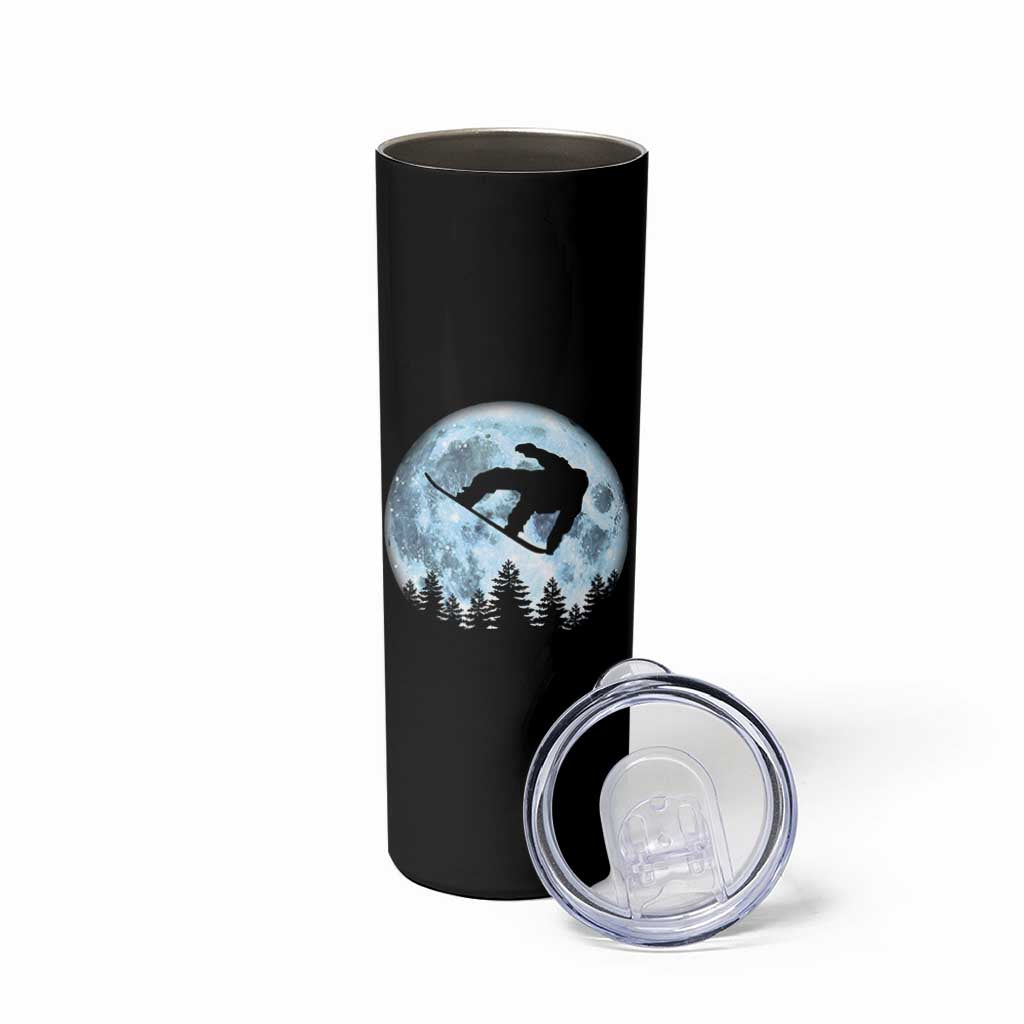 Snowboard Moon Snowboarding Winter Sports Skinny Tumbler - Wonder Print Shop