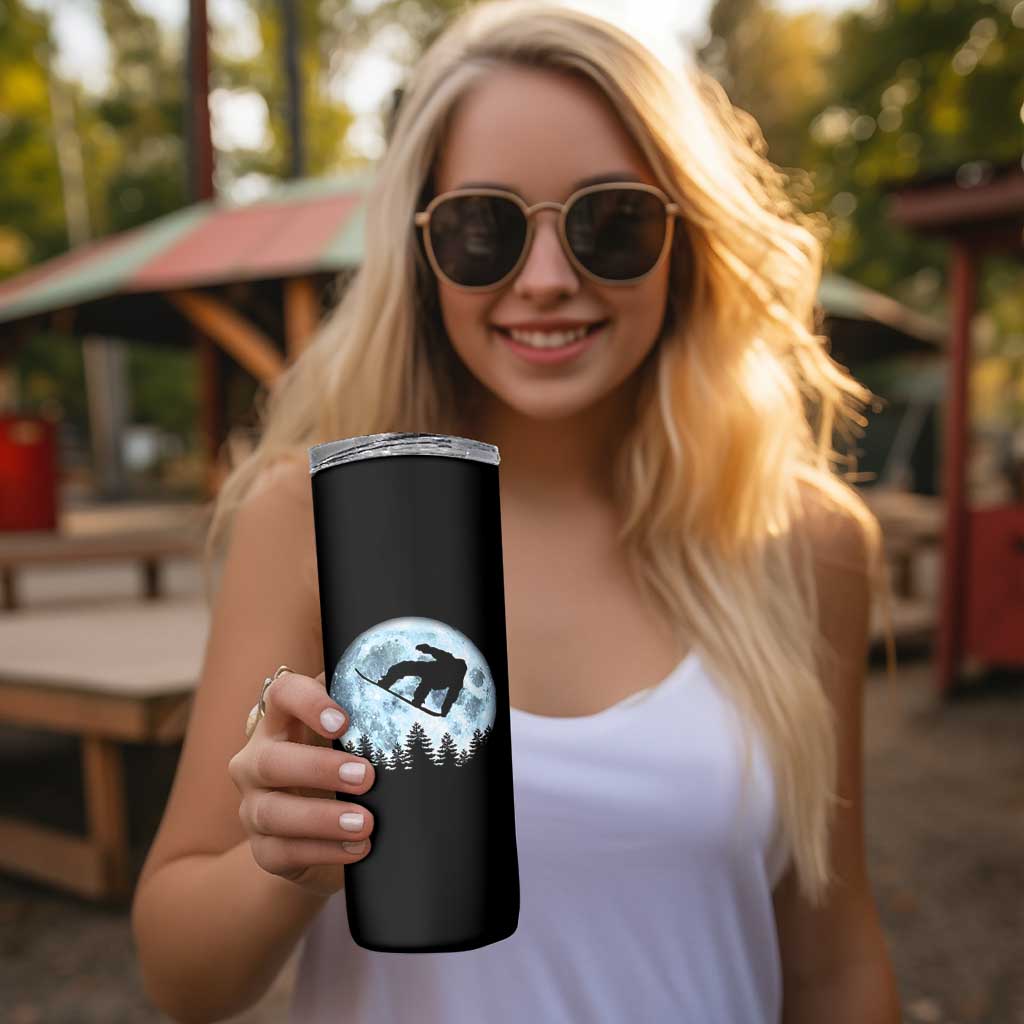 Snowboard Moon Snowboarding Winter Sports Skinny Tumbler - Wonder Print Shop