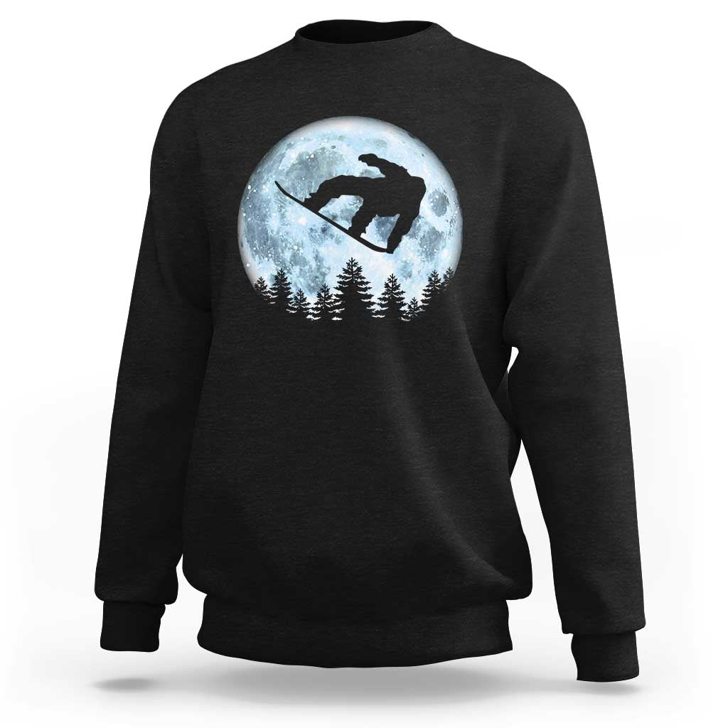 Snowboard Moon Snowboarding Winter Sports Sweatshirt - Wonder Print Shop