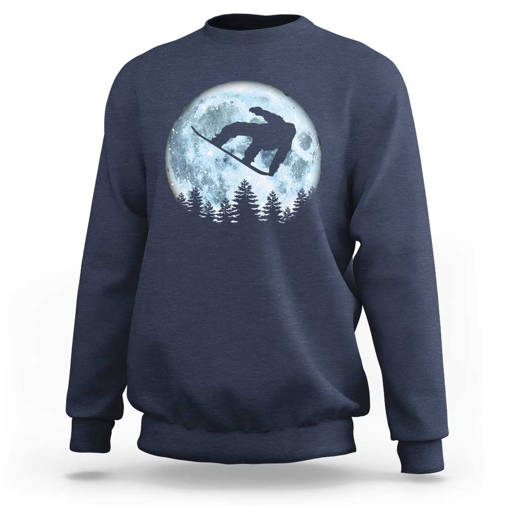 Snowboard Moon Snowboarding Winter Sports Sweatshirt - Wonder Print Shop