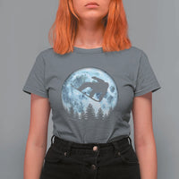 Snowboard Moon Snowboarding Winter Sports T Shirt For Women - Wonder Print Shop